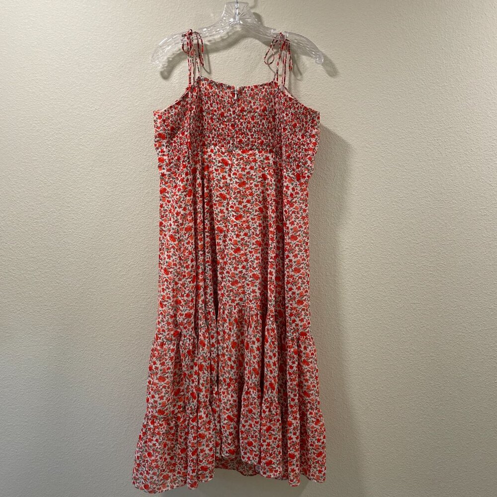 SHOWPO Monaco Sweetheart Red/White Floral Ruched Empire Midi Dress Women 14 - Picture 4 of 12